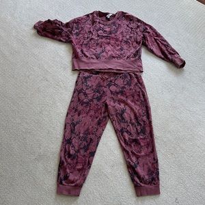 Joy Lab Jogger Set Cranberry TieDye Large